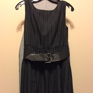 Black and grey sleeveless Dress.